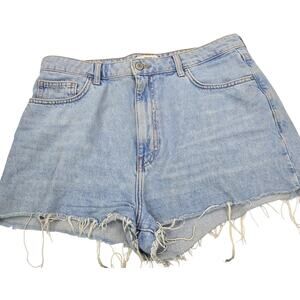Forever 21 Womens Jean Shorts Size 30 Blue High Rise Cutoff Denim